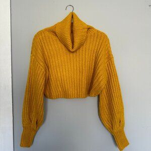 Urban Outfitters | UO Mia Turtleneck Cropped Sweater - Yellow